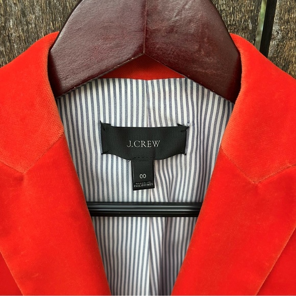 J. Crew Parke Velour One Button Orange Blazer G9101 Sz 00 - Picture 3 of 16